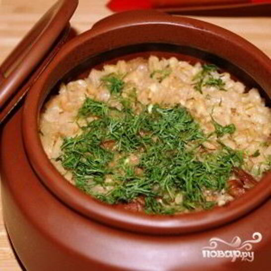 Рецепт каша с мясом в горшочке