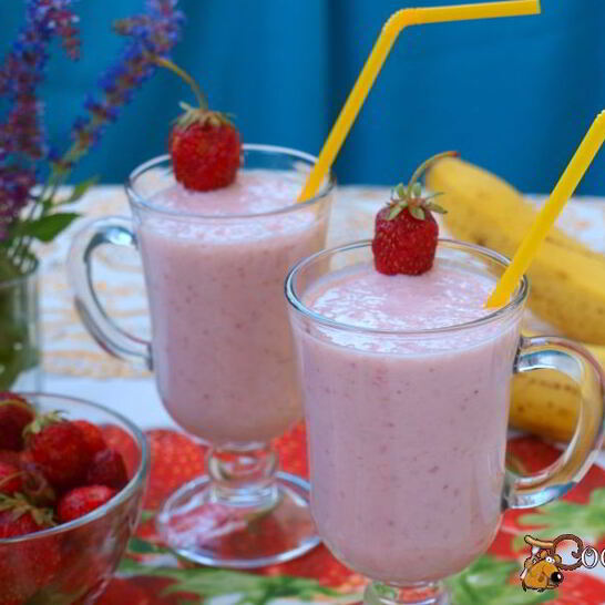 Рецепт клубнично-банановый коктейль