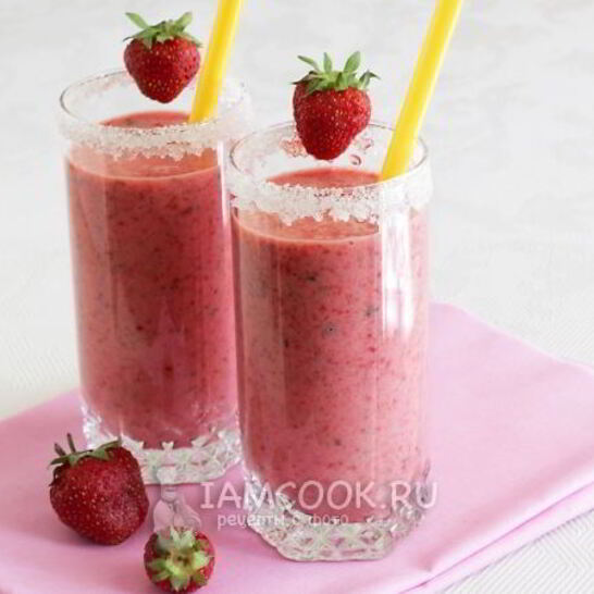 Рецепт клубнично-мятный коктейль