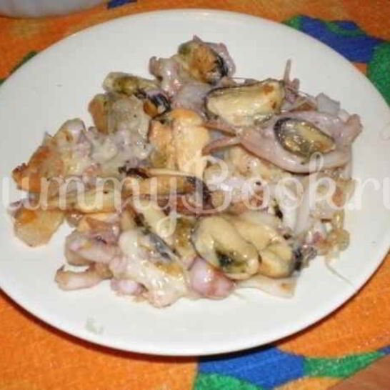 Рецепт коктейль морской жареный с сыром