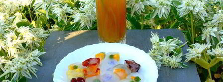 напиток из календулы с цветочным льдом. Шаг 5