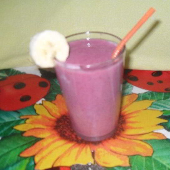Рецепт бананово-малиновый смузи