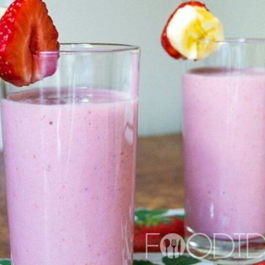 Рецепт клубнично-банановый смузи