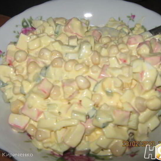 Рецепт обычный салат с крабовыми палочками