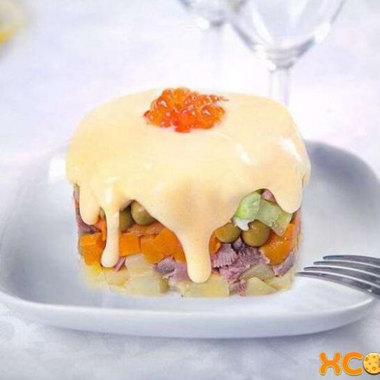 Рецепт оливье с языком