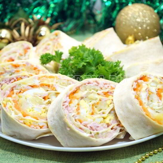 Рецепт закуска оливье-рулет