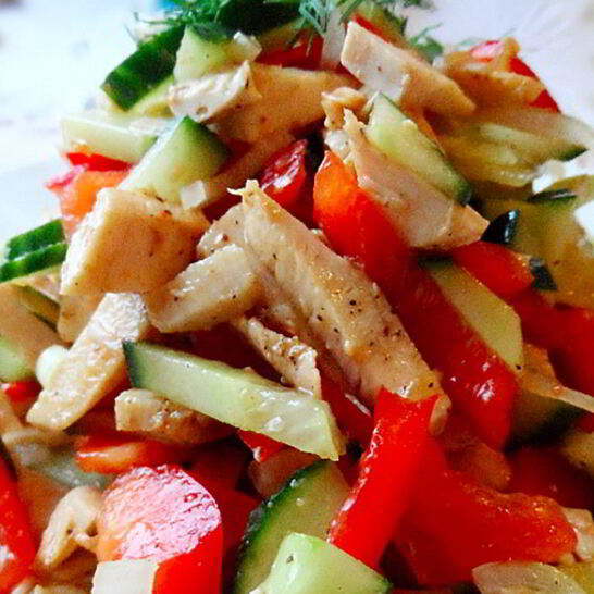 Рецепт салат из мяса и овощей