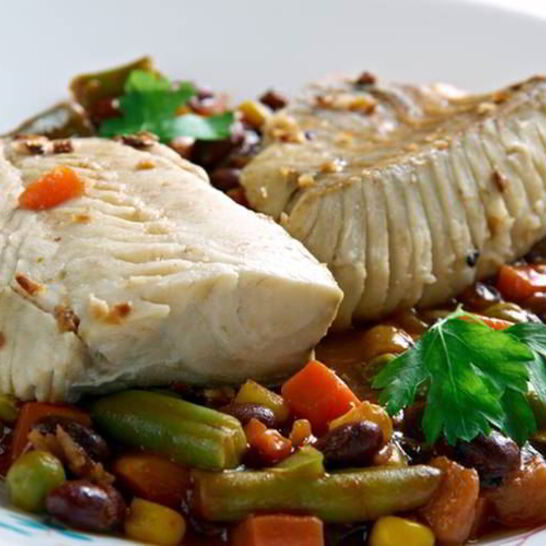 Рецепт салат из трески с фасолью