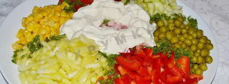 салат любимый с колбасой и овощами. Шаг 13