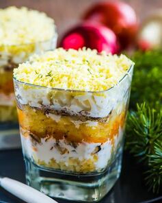 Салат мимоза со шпротами