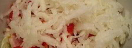 салат с ветчиной и овощами. Шаг 3