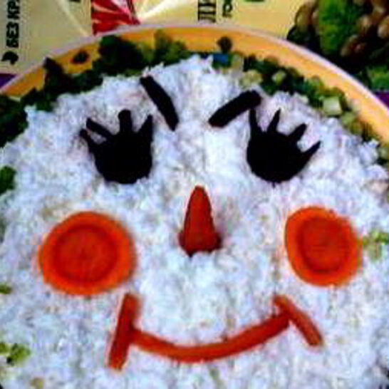 Рецепт салат снеговик