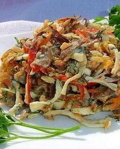 Салат Убей меня нежно с шампиньонами