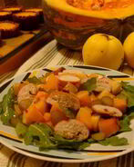 Теплый осенний салат с курицей