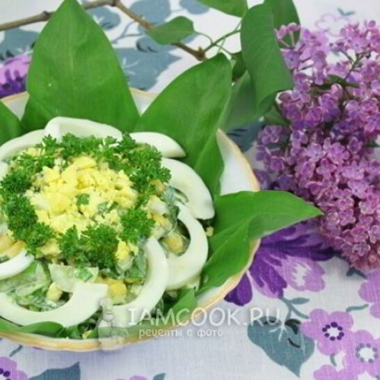 Рецепт весеннего салата с черемшого