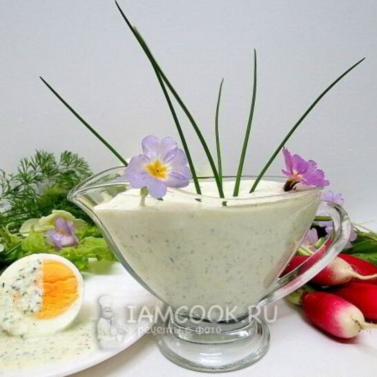 Рецепт зеленый сметанный соус