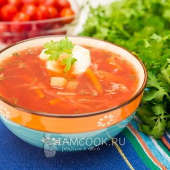 Рецепт борщ диетический без зажарки