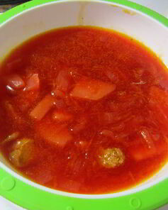 Борщ домашний с чесноком