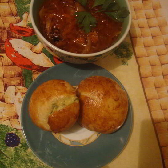 Рецепт борщ с чесночными булочками