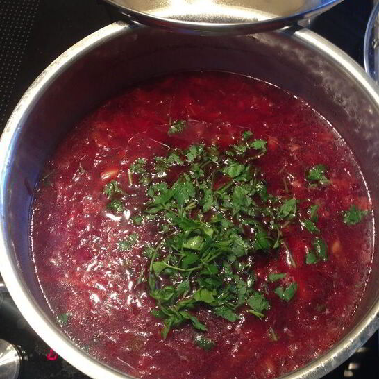 Рецепт борщ с гренками