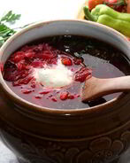 Борщ с грибами и фасолью