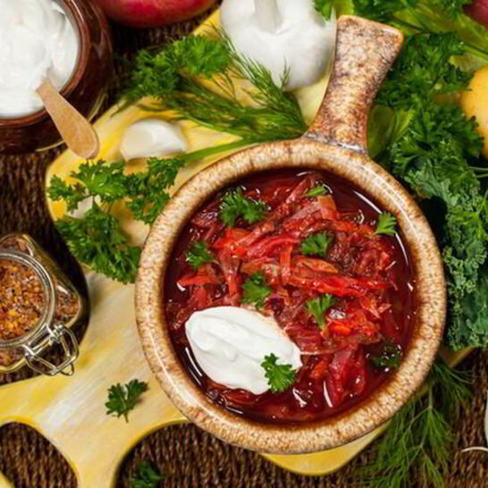 Рецепт борщ с кальмарами