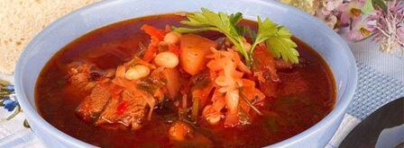 борщ с красной консервированной фасолью и с мясом. Шаг 5