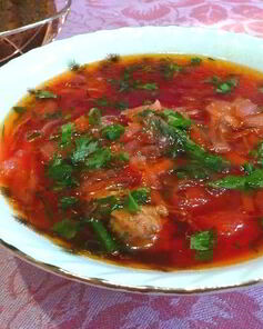 Борщ с тушенкой и капустой