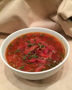 Борщ с уткой и грибами