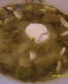 Борщ со щавелем и яйцом