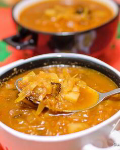 Грибной борщ с черносливом