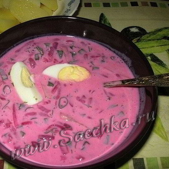 Рецепт холодный борщ на огуречном рассоле