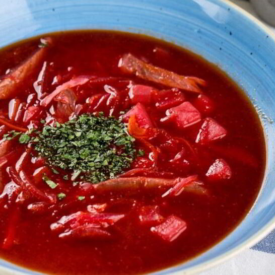 Рецепт холодный борщ с говядиной