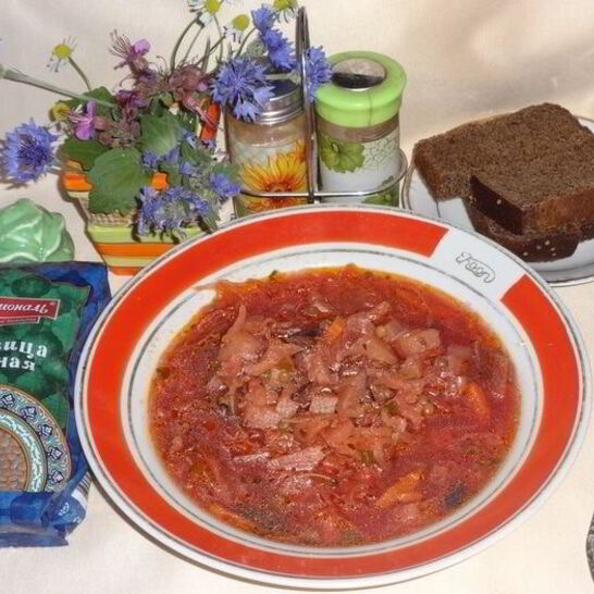 Рецепт постный борщ с чечевицей и черносливом