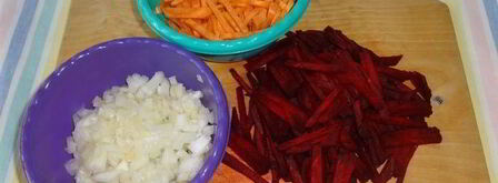 постный борщ с чечевицей и черносливом. Шаг 2