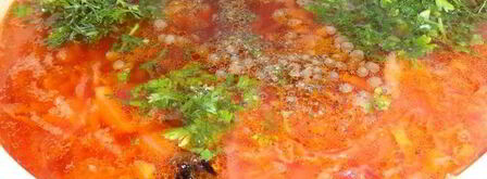 постный борщ с чечевицей и черносливом. Шаг 14