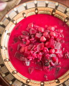 Постный борщ с нутом и грибами