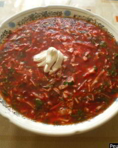 Украинский борщ со свининой и галушками