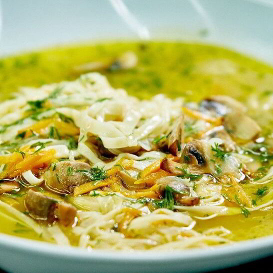 Рецепт грибного супа с домашнея лапшого