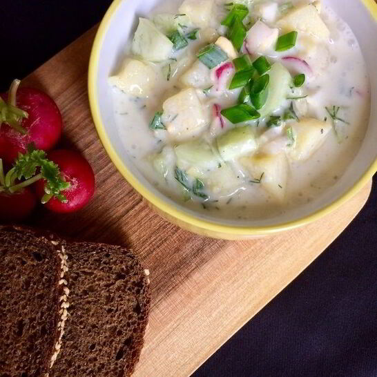 Рецепт окрошка на айране