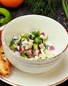 Окрошка на сметане