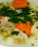 Овощной суп с курицей