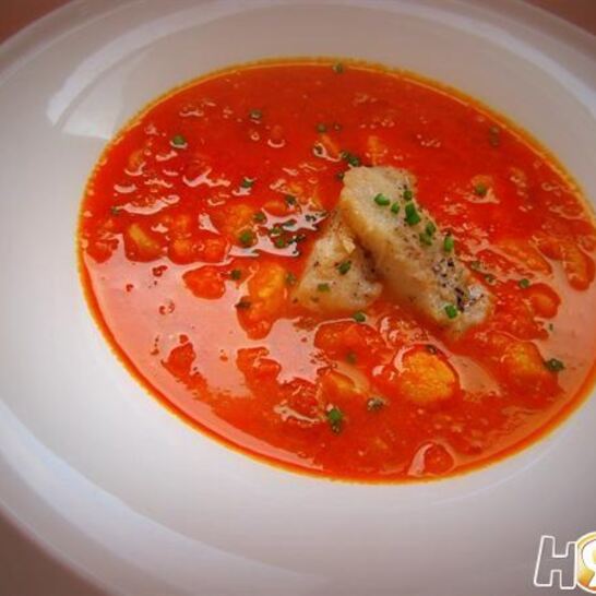 Рецепт пряный томатный суп с рыбой и перцем чили