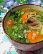 Рисовый суп с бараниной и курицей