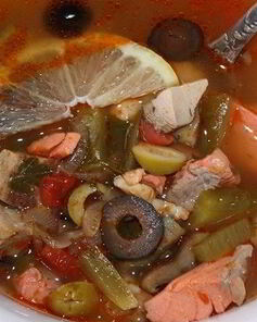 Солянка с креветками