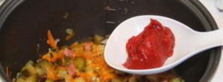 солянка со свининой в мультиварке. Шаг 3