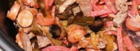 солянка в мультиварке колбасная. Шаг 4