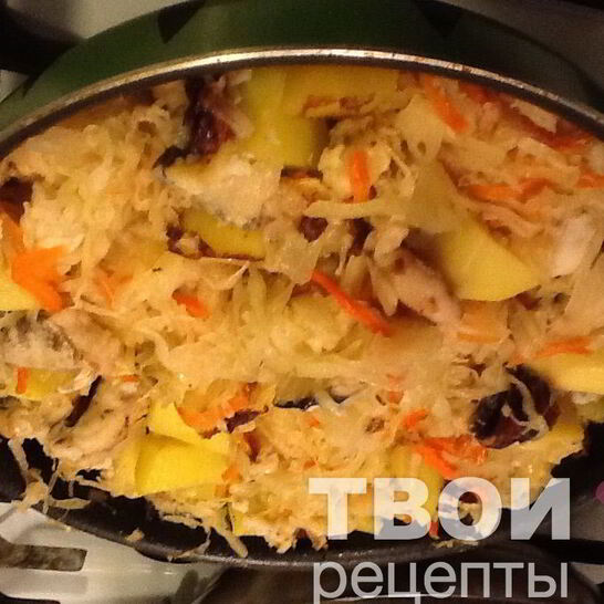 Рецепт солянка второе блюдо тушенная картошка с рыбой и квашенной капустой