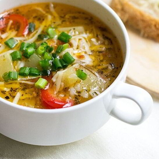 Рецепт суп-лапша с кабачком и шампиньонами