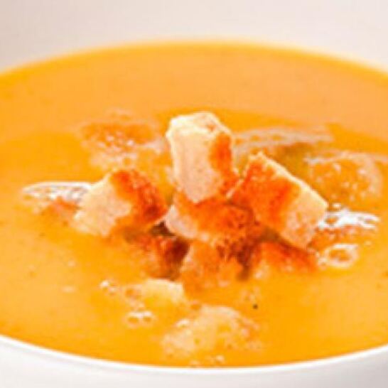 Рецепт гороховый суп-пюре с сухариками